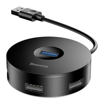 HUB адаптер Baseus Round Box USB3.0 to 1USB 3.0+3USB 2.0 CAHUB-F01 (Черный)