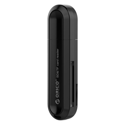 Кардридер USB 3.0 для карт SD/microSD Orico CRS21-BK c поддержкой OTG и карт до 2 ТБ (Черный)
