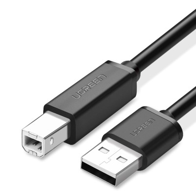 Кабель для принтера USB 2.0 - USB Тип A/Тип B Ugreen 10327 (Черный, 2м)