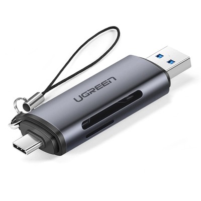 Кардридер 2-в-1 TF/SD Ugreen CM185 50706 USB A & USB-C (Серый)