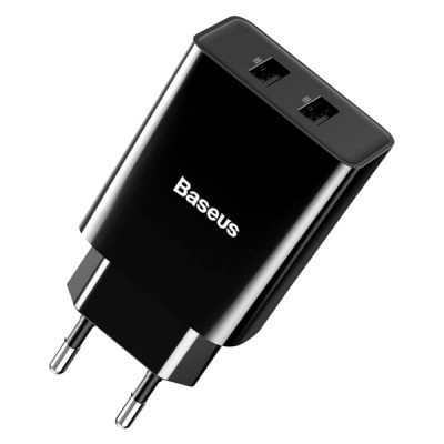 Мережевий зарядний пристрій Baseus Speed Mini Dual USB 10.5W CCFS-R01 (Чорне)