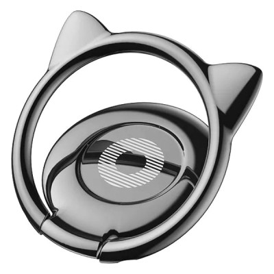 Кольцо-держатель для смартфона Baseus Cat Ear Ring Bracket SUMA-01 (Черное)