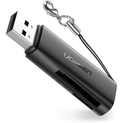 Кардридер USB 3.0 TF/SD Ugreen 60722 c поддержкой карт до 512Гб (Черный)