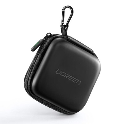 Кофр для зберігання навушників і кабелів UGreen 40816 з карабіном (Чорний)