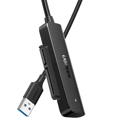 Кабель-адаптер Ugreen SATA-USB 3.0 для 2,5-дюймового SSD и жесткого диска 70609 (Черный 0.5 м)