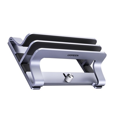 Вертикальна настільна підставка для ноутбуків і планшетів Ugreen з подвійним слотом 60643 LP258 (Срібляста)