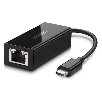 Внешняя сетевая карта Ugreen US236 USB Type-C to 10/100/1000Mbps Ethernet ‎50307 (Черный)