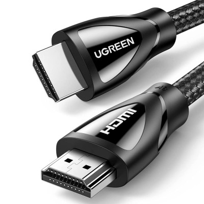 HDMI кабель V2.1 UGreen HD140 с поддержкой 8K@60Hz 4K@120Hz 80401 (Черный, 1м)