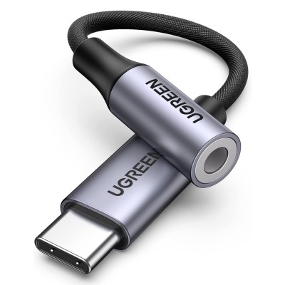 Перехідник USB Type C на 3.5мм Ugreen для навушників з DAC chip AV161 80154 (Темно-сірий)