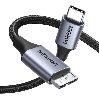 Кабель USB Type C - Micro USB Тип B Ugreen US565 15232 (Чорний, 1м)
