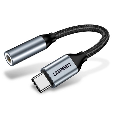 Перехідник USB Type C на 3.5мм Ugreen для навушників, гарнітури AV142 (Сріблястий)