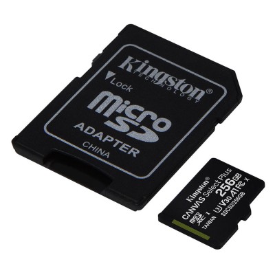 Картка пам'яті Kingston Canvas Select Plus microSDXC+SD-адаптер SDCS2/256GB (256GB, Class10, UHS-I, 100/85мБ/с)