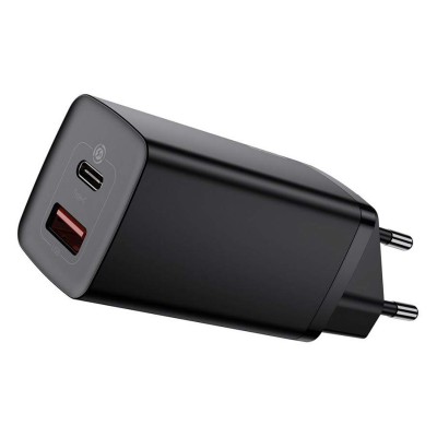 Универсальное сетевое зарядное устройство Baseus Wall Charger GaN2 Lite USB-C+USB 65W CCGAN2L-B01 (Черное)