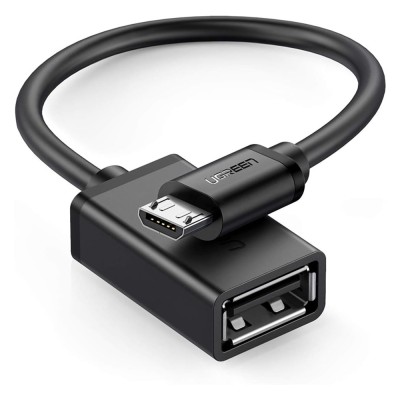 Micro USB OTG кабель-адаптер Ugreen US133 10396 (Чорний, 12см)