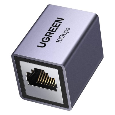 З'єднувач RJ45 UGreen NW261 Gigabit Ethernet Cat(5-8) F/F 10Gbps Aluminium 15117 (Сірий)