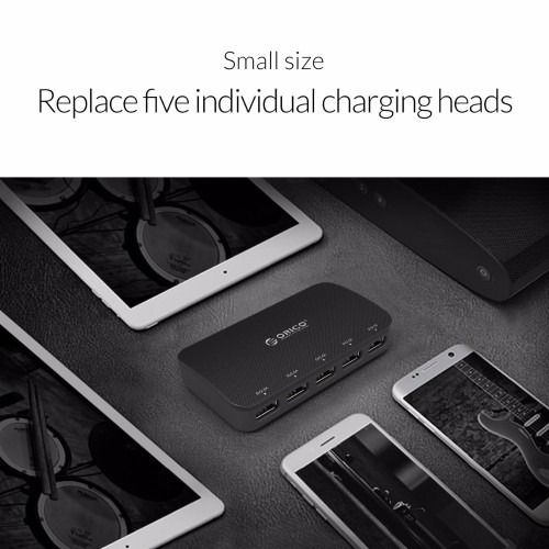 Зарядний пристрій Orico Smart Desktop Charger 25W 5 USB-портами DCP-5U (Чорне)