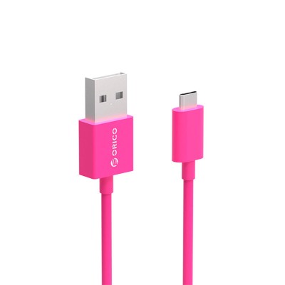 Кабель Micro USB Orico FDC-10 для заряджання і передачі даних (Рожевий, 1м)