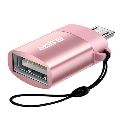 OTG адаптер ESR Micro USB к USB 2.0 (Розовый)