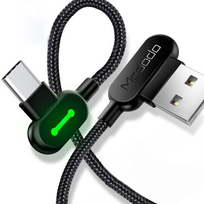 Кабель USB Micro USB Mcdodo з двостороннім USB роз'ємом LED індикацією для заряджання і передачі даних (Чорний, 3м)