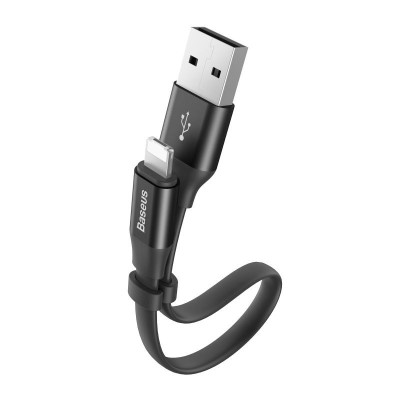 Кабель USB-Lightning/MicroUSB Baseus Two-in-one Portable Cable CALMBJ-01 (Чорний, 0.23м)