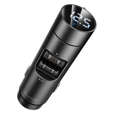 FM трансмітер модулятор Baseus Energy Column Car Wireless MP3 BS-01 Bluetooth 5.0 c функцією зарядки CCNLZ-0G (Темно сірий, 2xUSB)