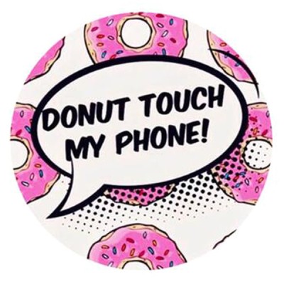 Металлическая пластина для магнитного держателя (С принтом "Пончик "Donut touch my phone!", 1шт)