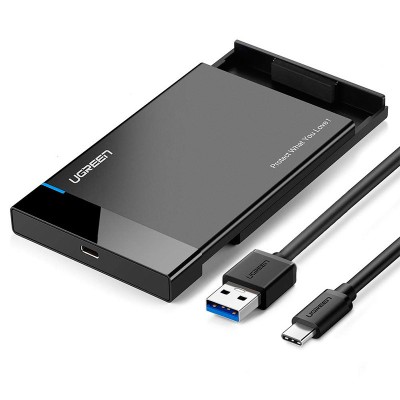 Внешний корпус для жесткого диска Ugreen (HDD/SSD карман) SATA 2.5" Type C к USB 3.1 (Черный)